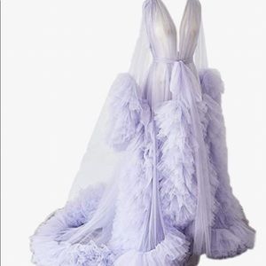 Lavender Maternity Tulle Robe